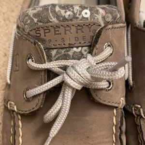 Sperry grey sequin shoes
